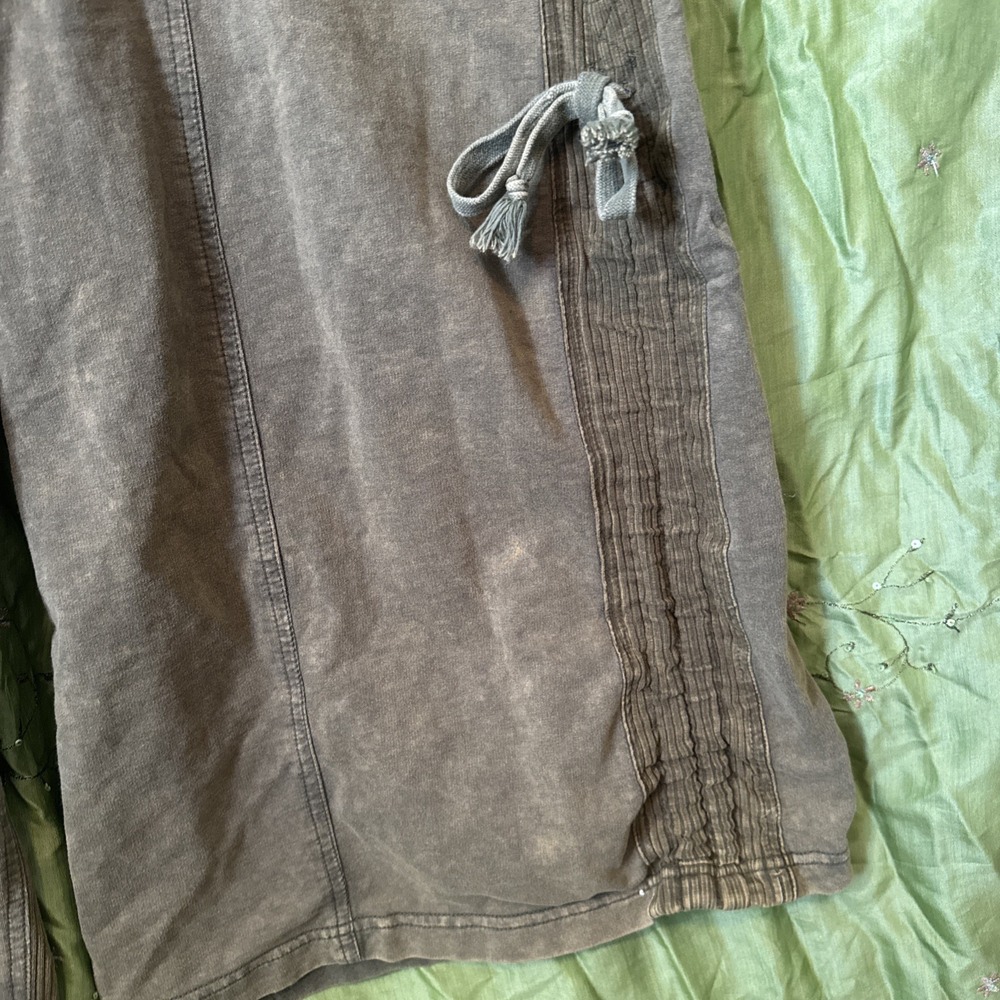 BiBi Jumpsuit Wide Leg Bohemian 100% Cotton Short Sleeve Olive Green Size Small - Picture 5 of 13
